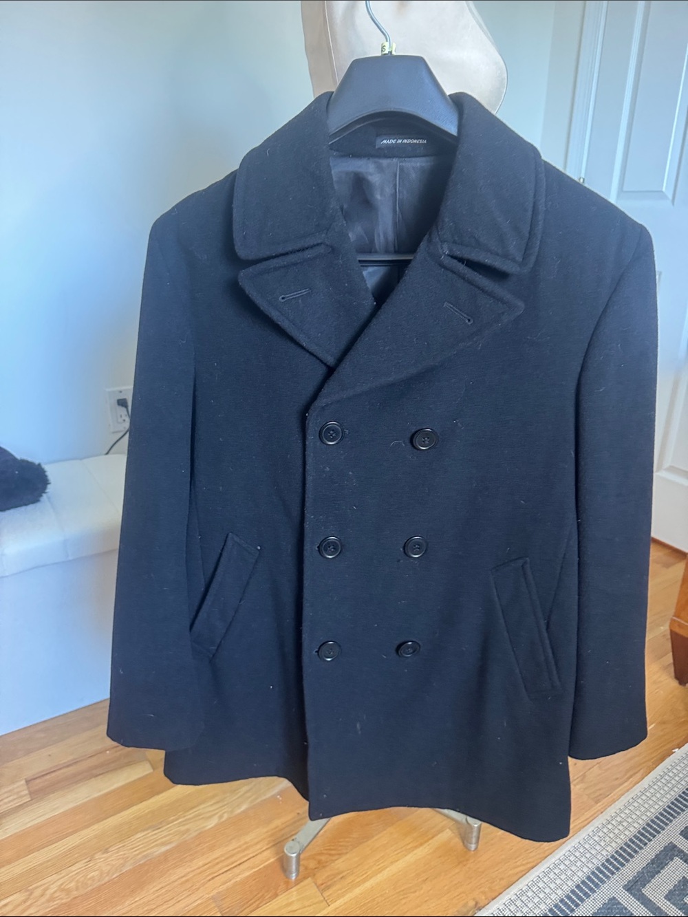 Ralph Lauren Black 80% Wool Peacoat - Classic Double-Breasted Jacket